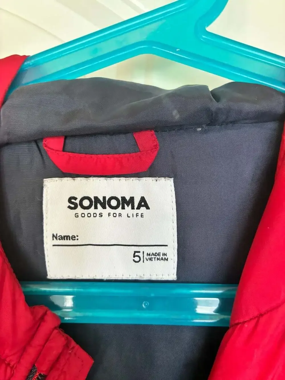Sonoma Goods For Life Red Hooded Puffer Vest Size 5T Toddler Boy
